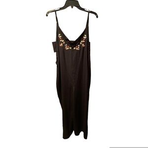 Jack by BB Dakota Agnesi Crepe Embroidered Jumpsuit in Black Medium